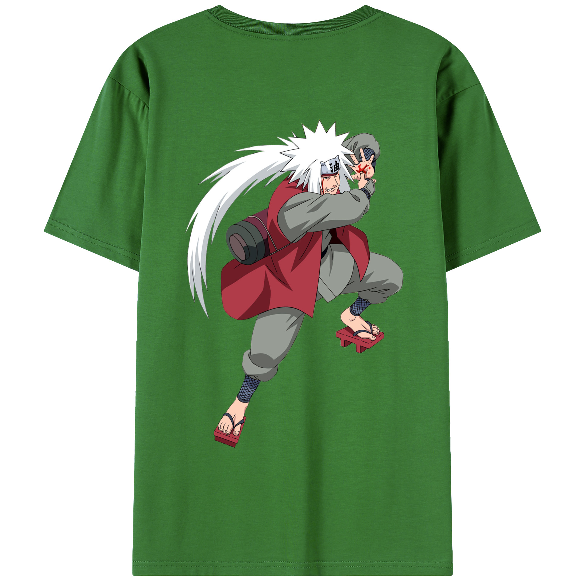 （画像用） NARUTO -ナルト- 自来也（じらいや） Jiraiya レディース半袖Tシャツ(バックプリント)